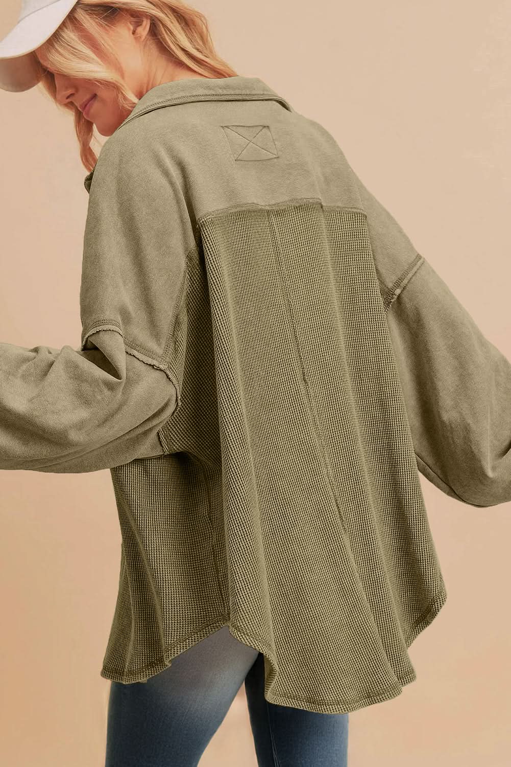 Moss green oversized shacket - Love Salve 