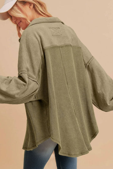 Moss green oversized shacket - Love Salve 