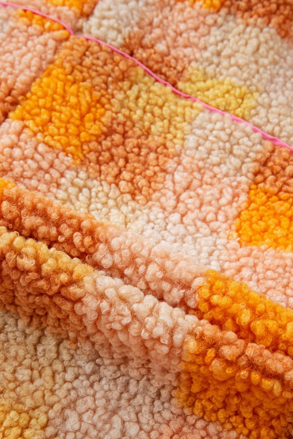 Cozy orange checkered sherpa jacket - Love Salve 