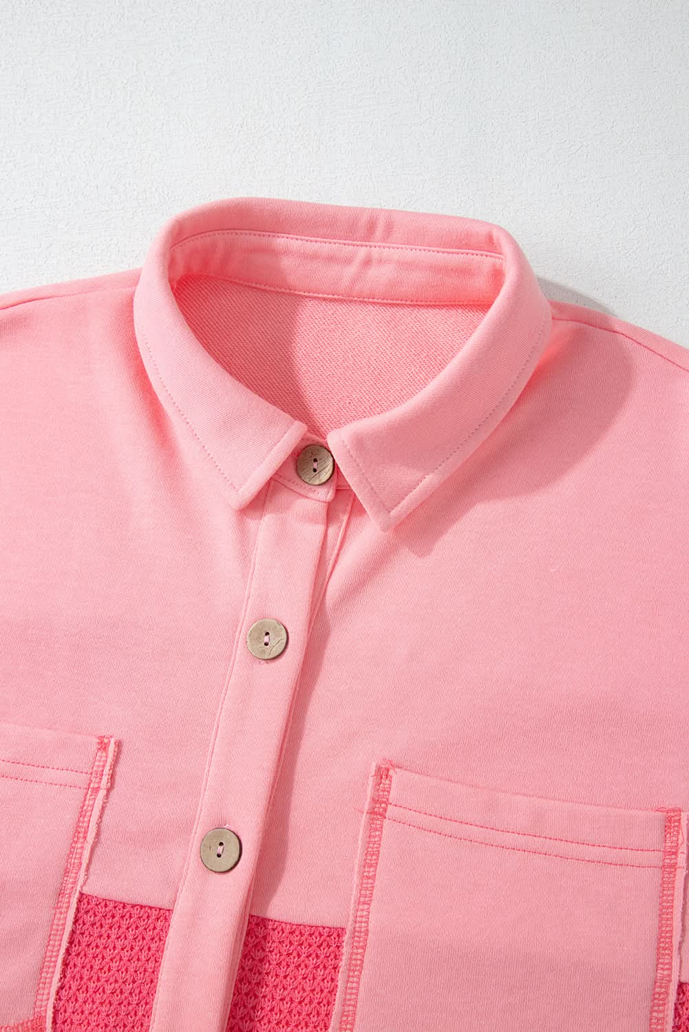 Peach Blossom Waffle Knit Shacket - Love Salve 