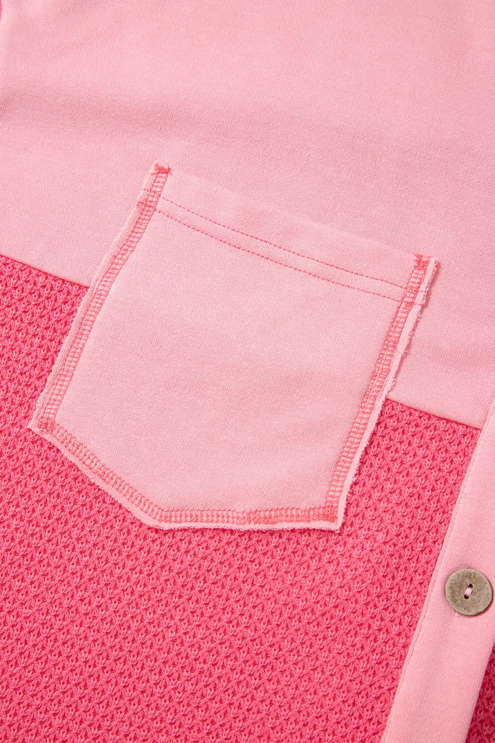 Peach Blossom Waffle Knit Shacket - Love Salve 