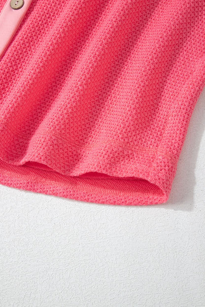 Peach Blossom Waffle Knit Shacket - Love Salve 