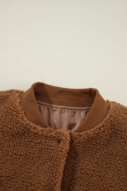Redwood burl sherpa bomber jacket - Love Salve 