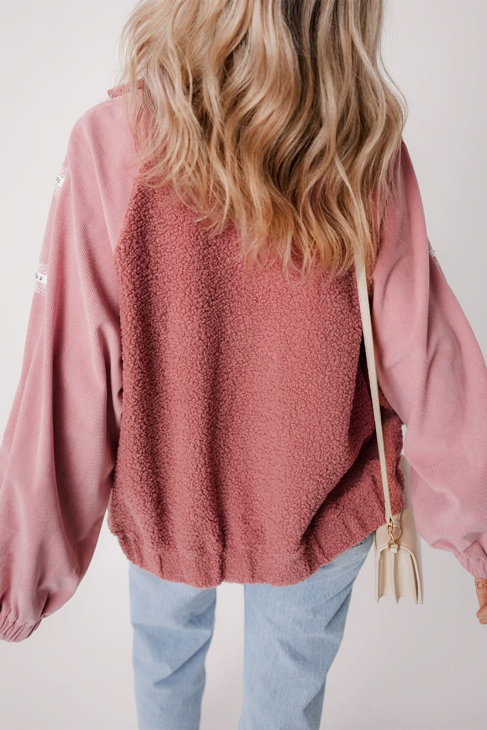 Cozy rose pink sherpa jacket - Love Salve 