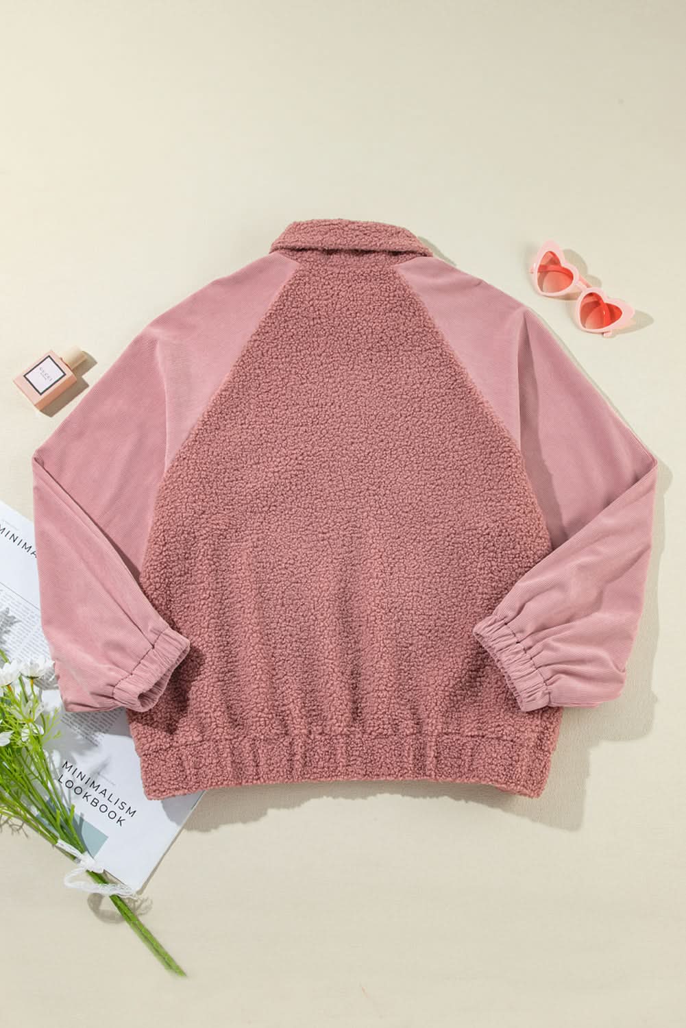 Cozy rose pink sherpa jacket - Love Salve 