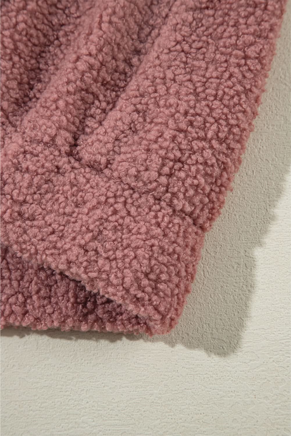 Cozy rose pink sherpa jacket - Love Salve 