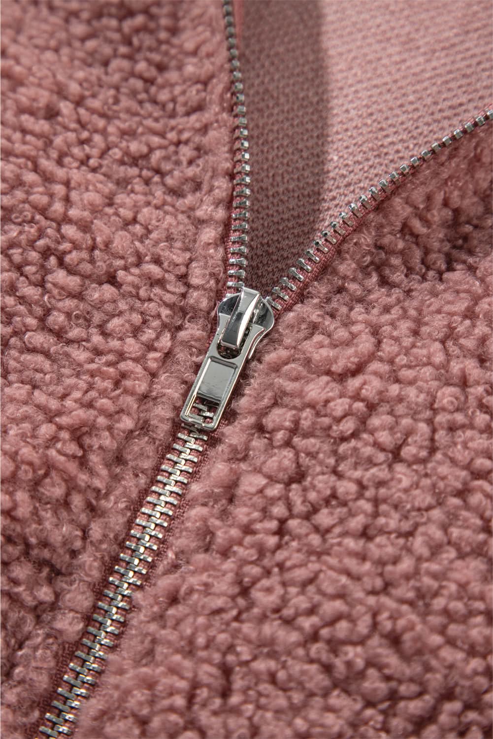 Cozy rose pink sherpa jacket - Love Salve 