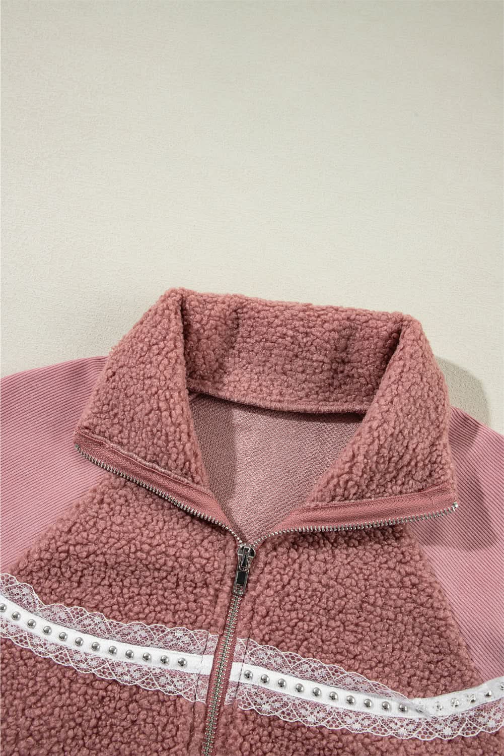 Cozy rose pink sherpa jacket - Love Salve 