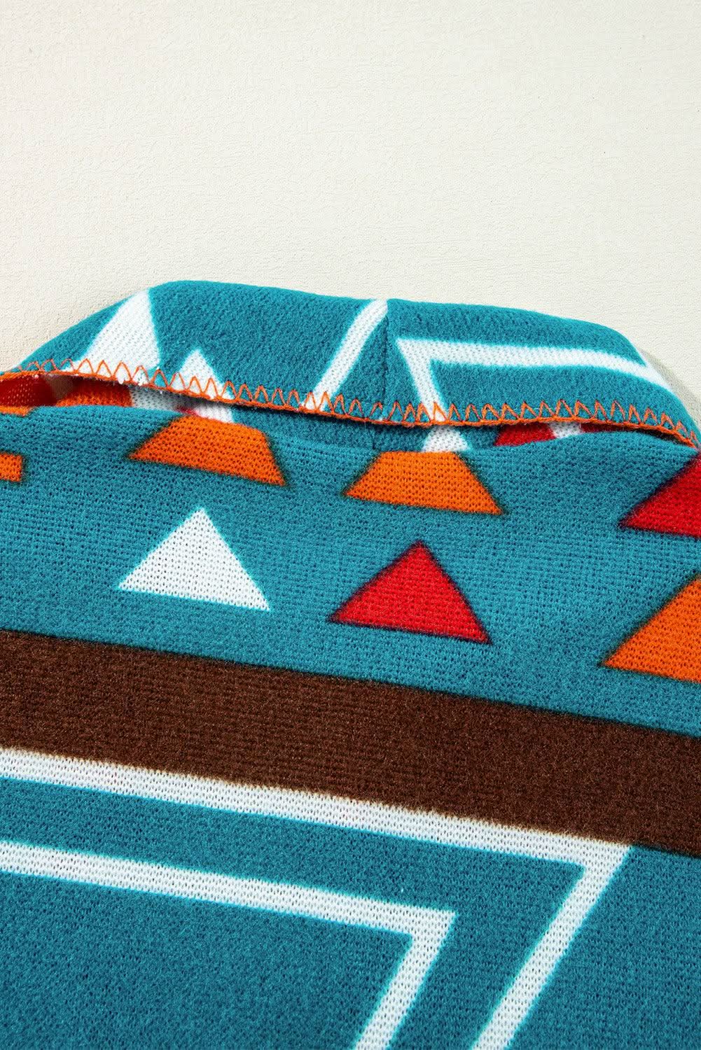 Sky blue aztec bell sleeve jacket - Love Salve 