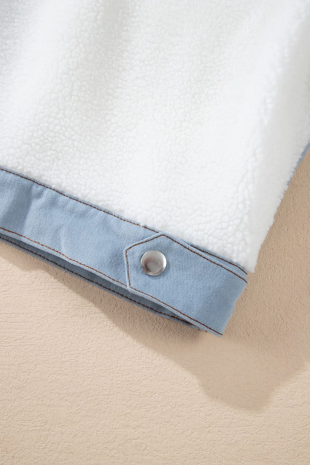 Chic white sherpa jacket with contrast trim - Love Salve 