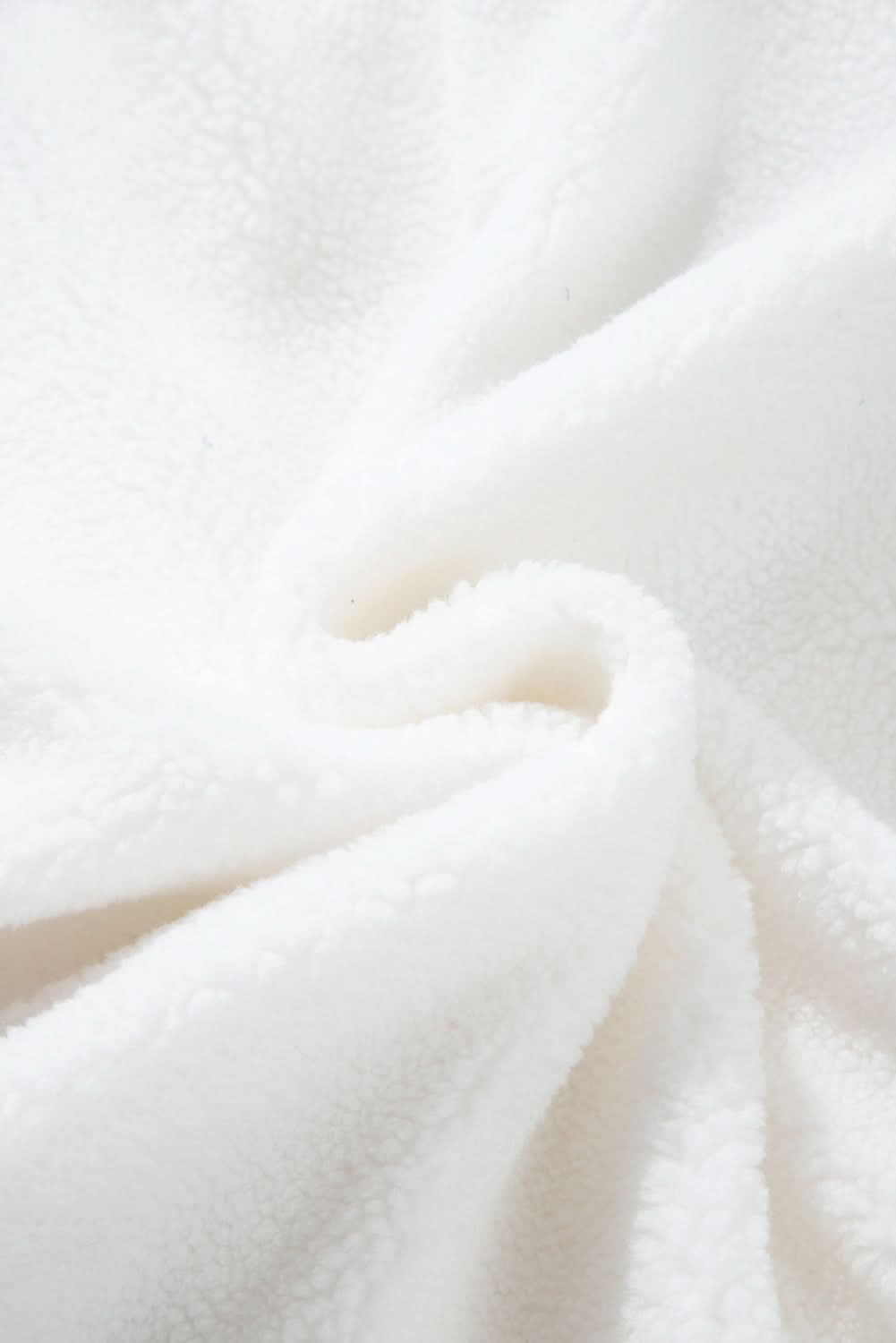 Chic white sherpa jacket with contrast trim - Love Salve 