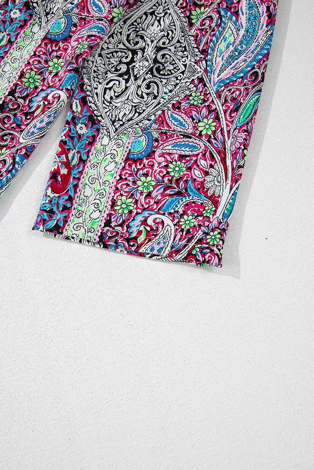 Chic red paisley kimono – stylish layering - Love Salve 