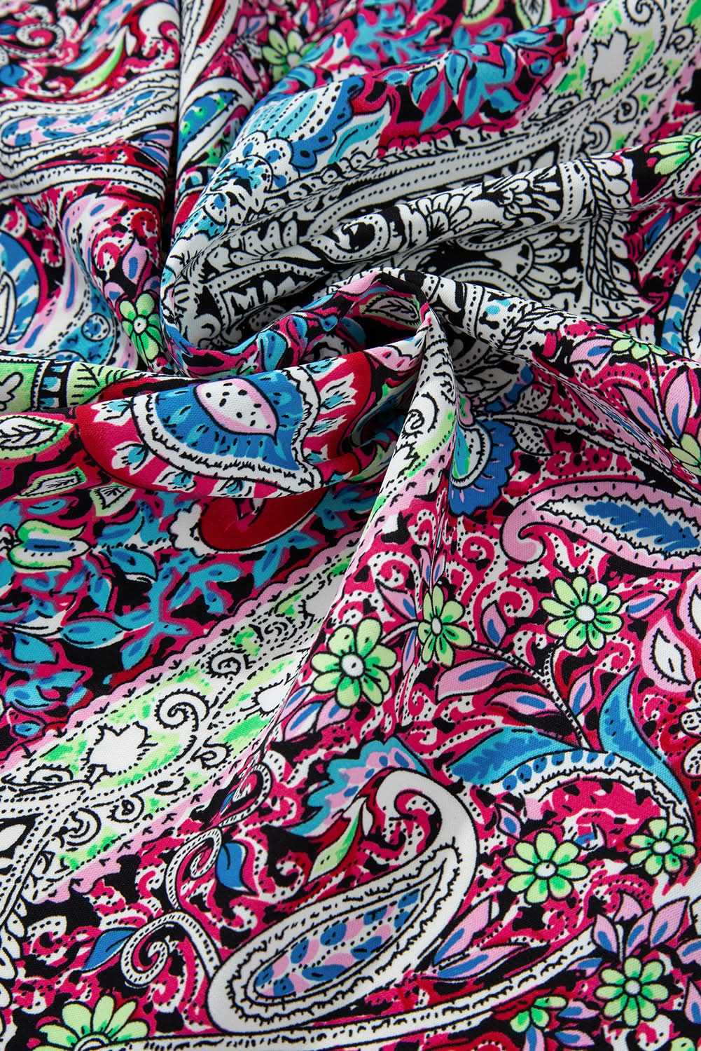 Chic red paisley kimono – stylish layering - Love Salve 