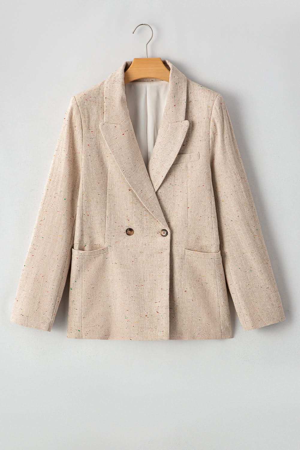 Chic oatmeal suit jacket for women - Love Salve 