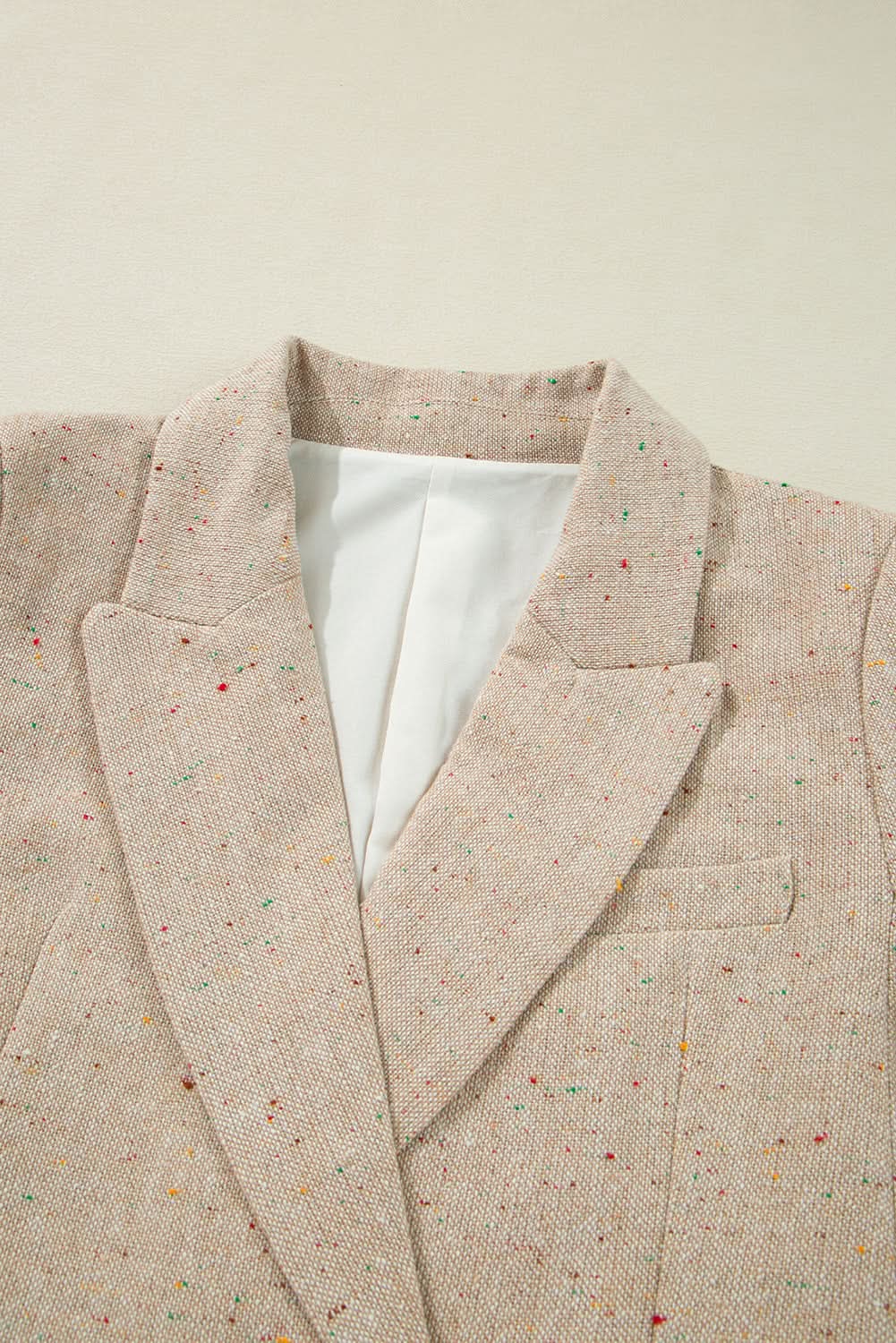 Chic oatmeal suit jacket for women - Love Salve 