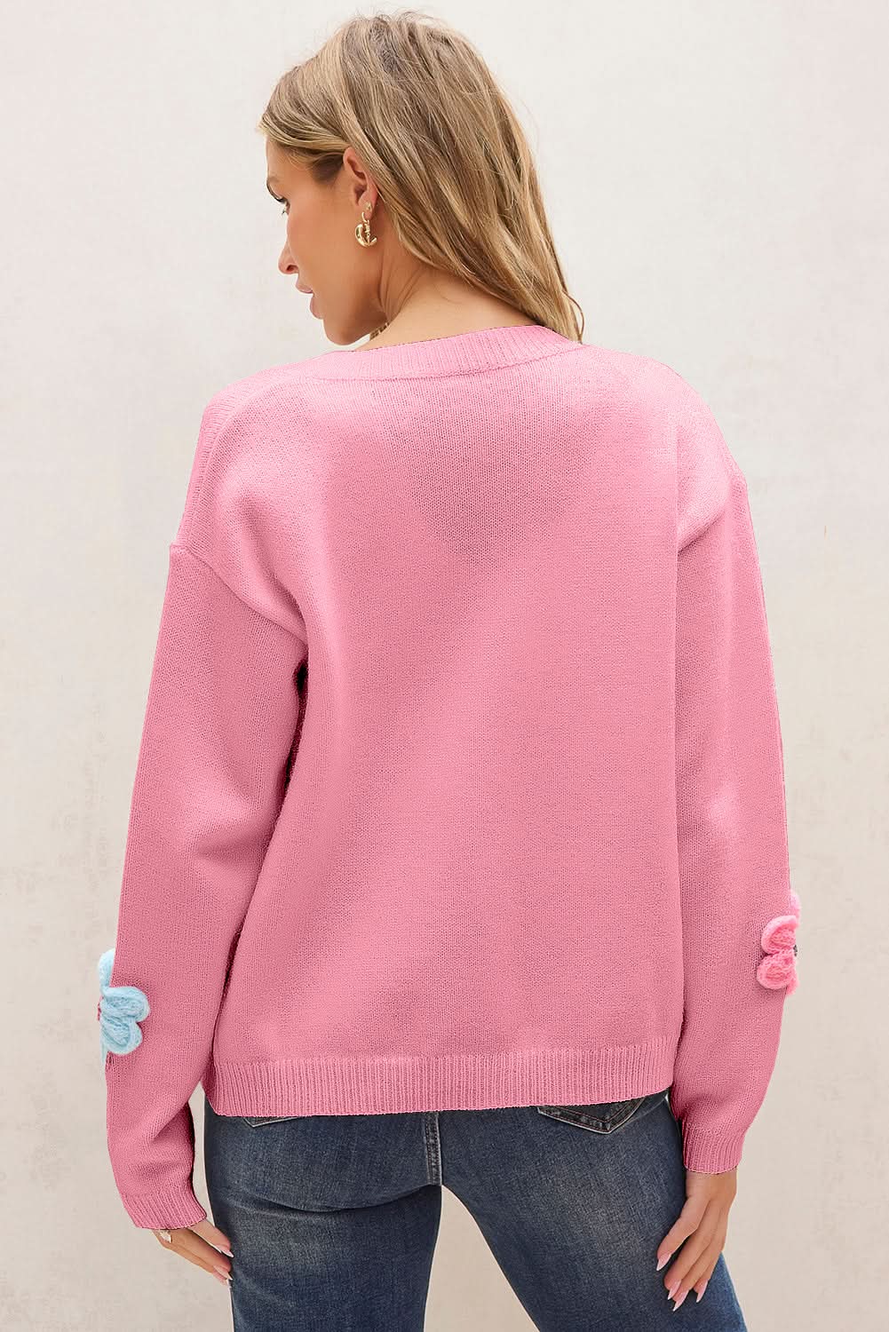 Chic pink floral button cardigan - Love Salve 