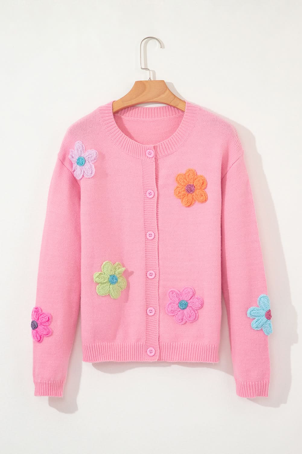 Chic pink floral button cardigan - Love Salve 