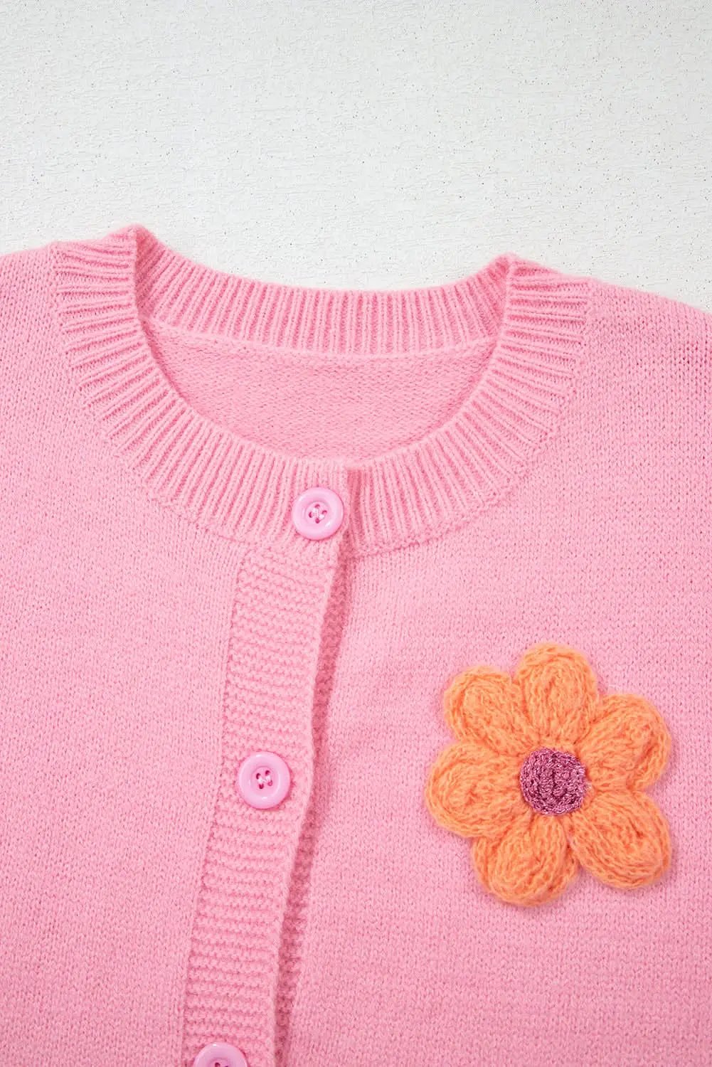 Chic pink floral button cardigan - Love Salve 