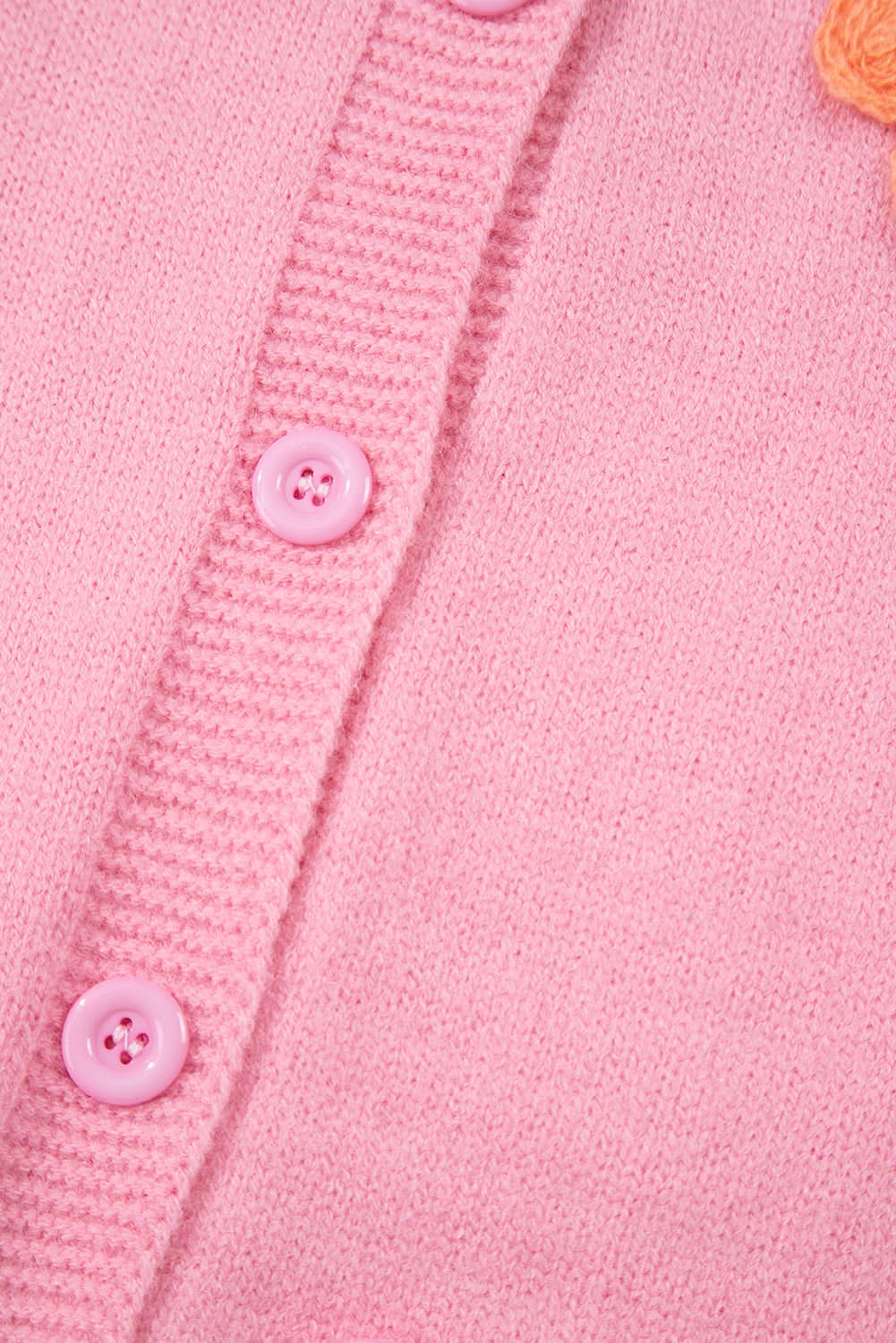 Chic pink floral button cardigan - Love Salve 