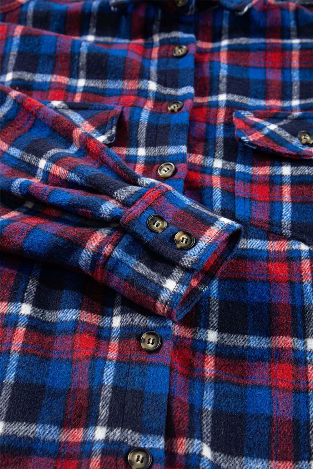 Navy plaid shacket with pockets - Love Salve 