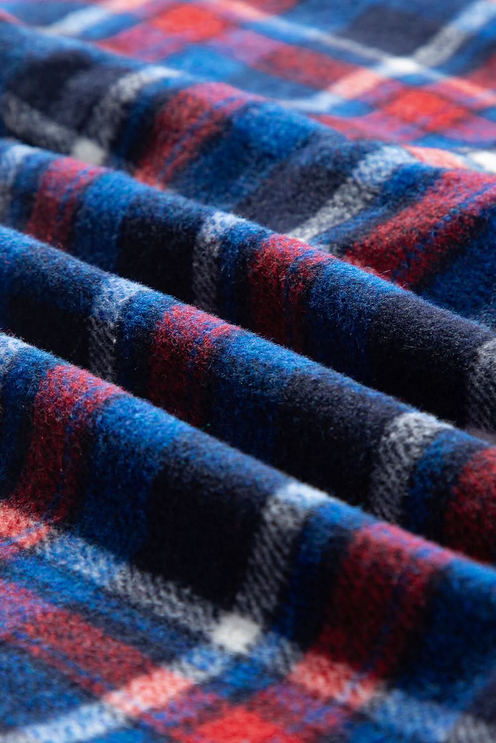 Navy plaid shacket with pockets - Love Salve 