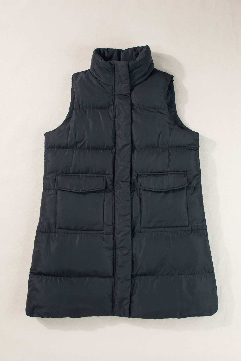 Black longline windproof vest - Love Salve 