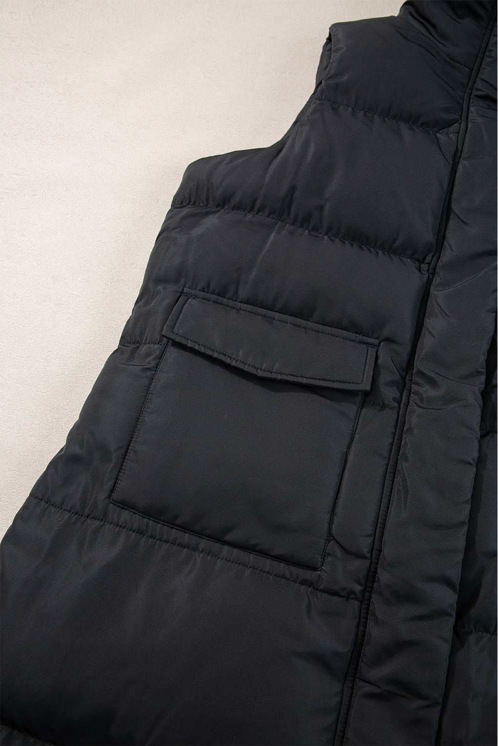 Black longline windproof vest - Love Salve 