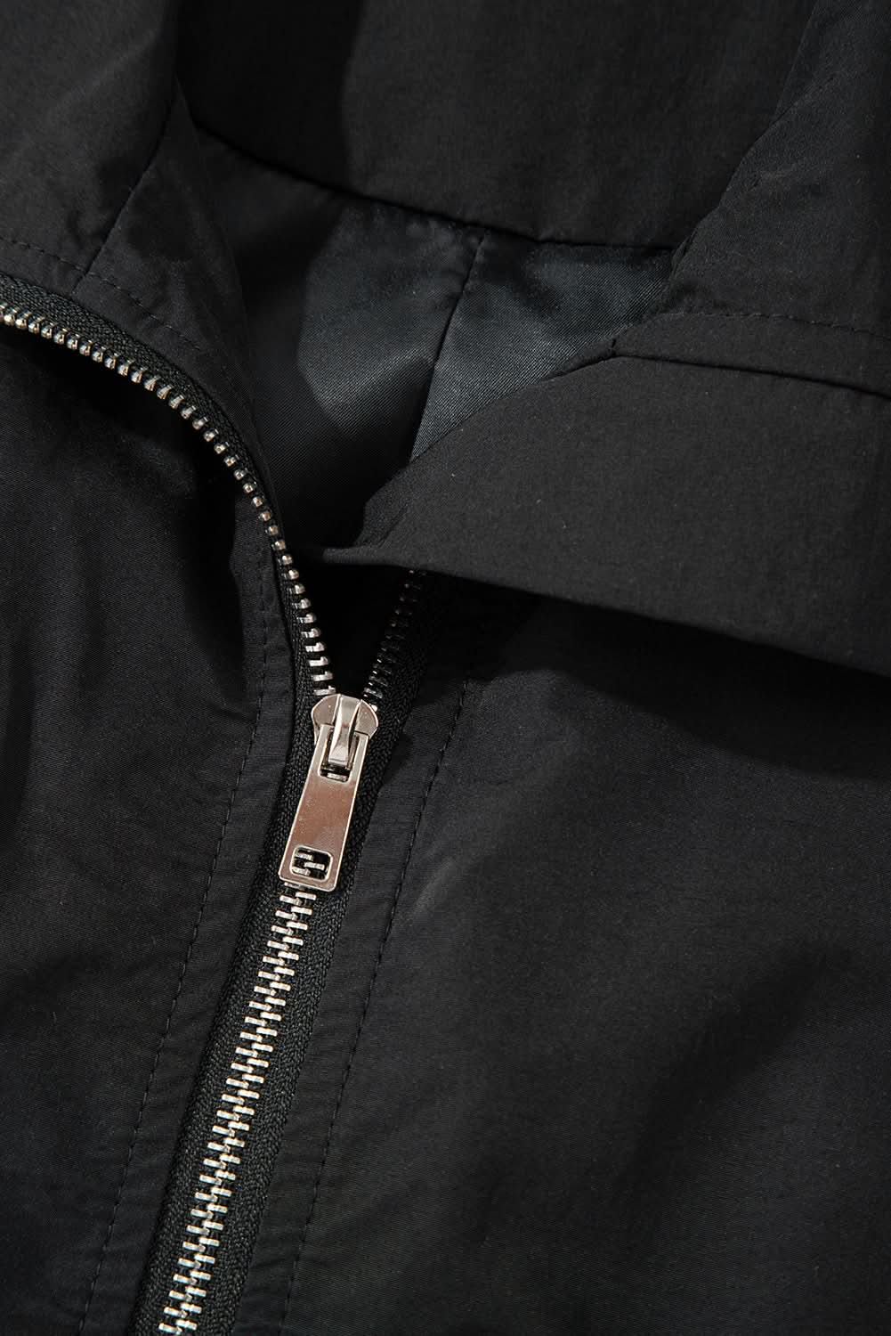 Chic black zip-up high neck vest - Love Salve 