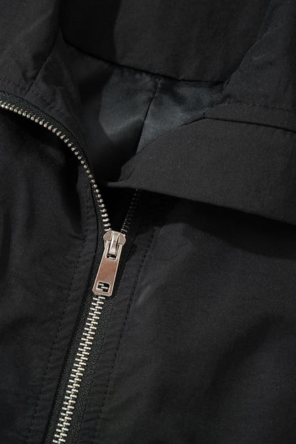Chic black zip-up high neck vest - Love Salve 