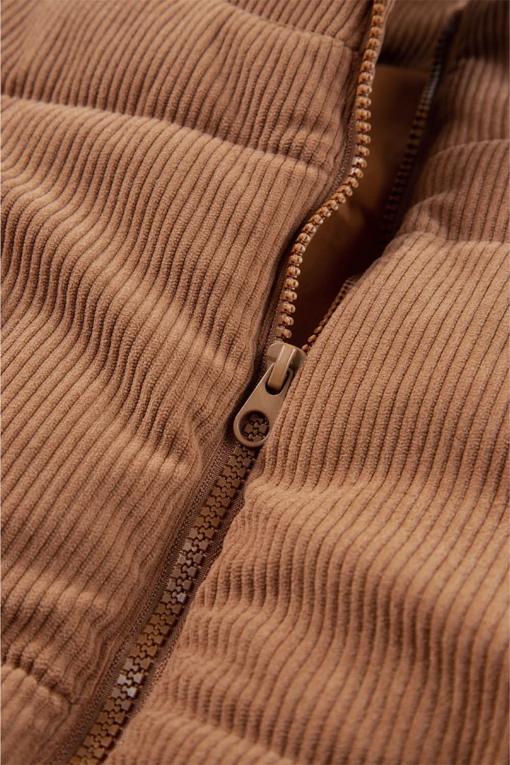 Cozy coffee corduroy vest - Love Salve 