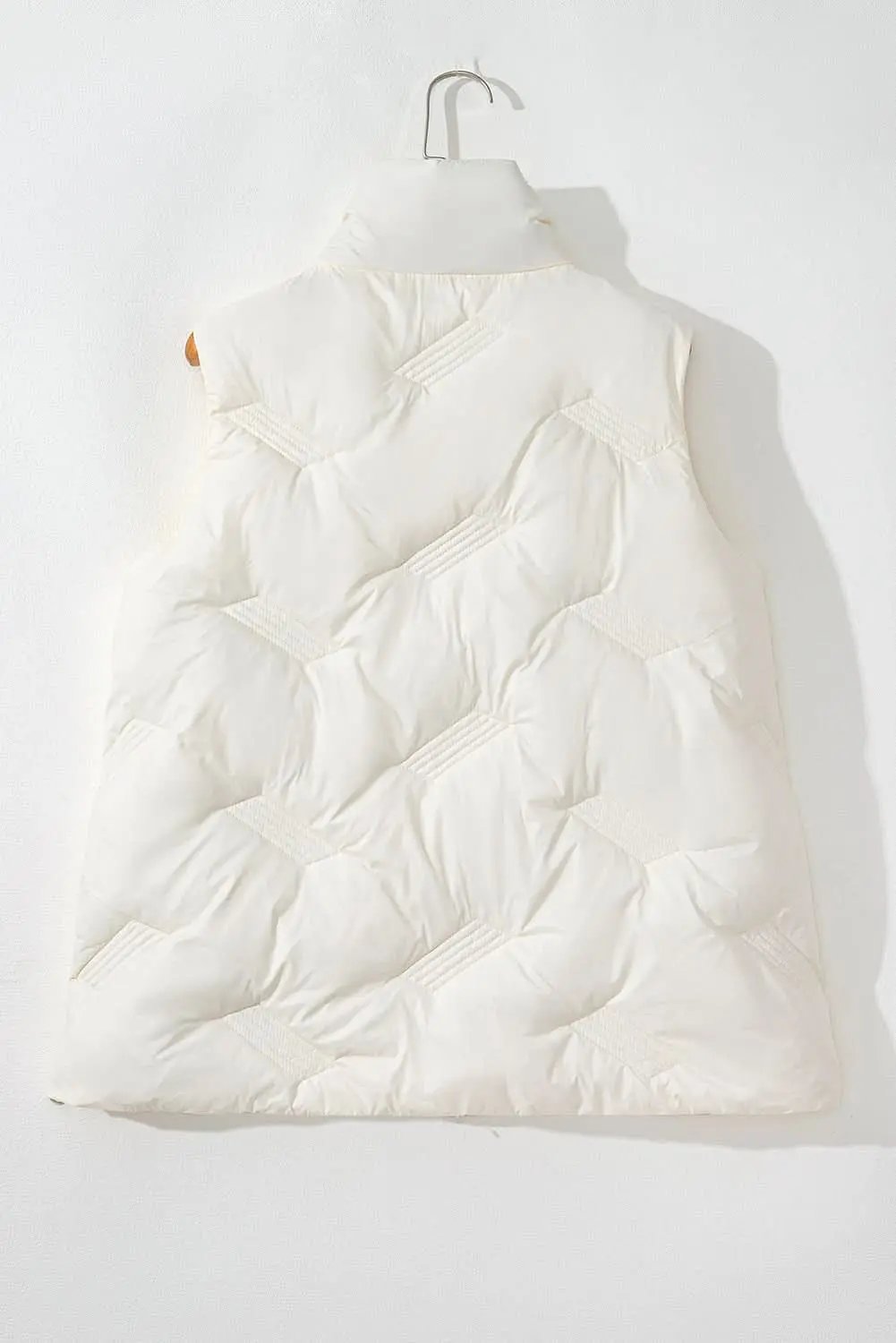 Chic white quilted vest with zip - Love Salve 