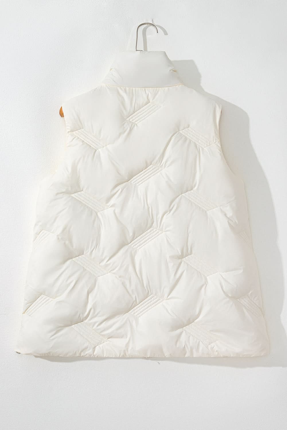 Chic white quilted vest with zip - Love Salve 
