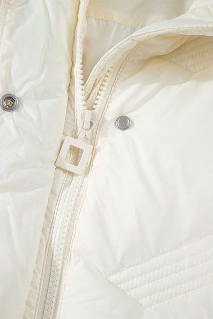 Chic white quilted vest with zip - Love Salve 