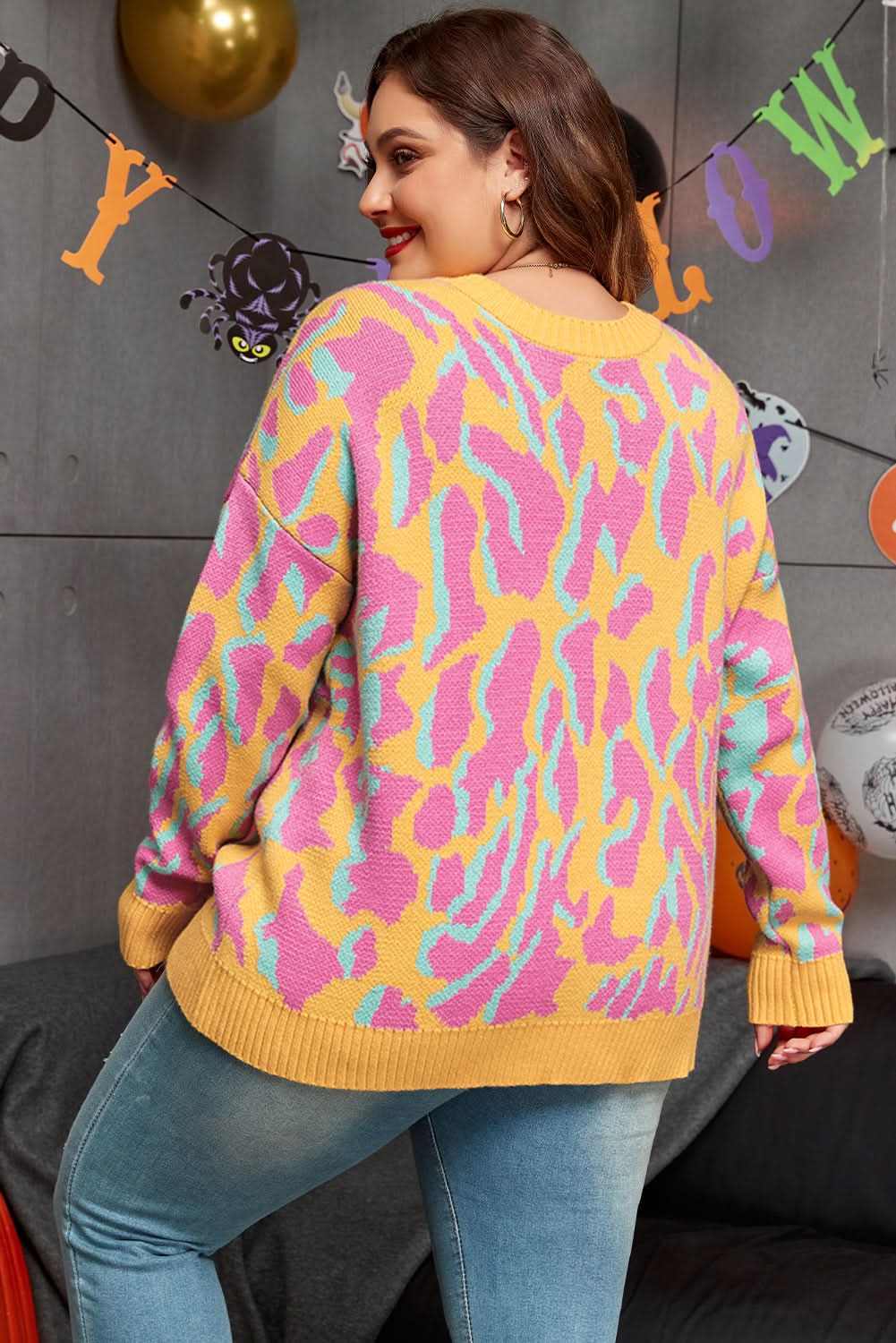 Bright pink plus size sweater - Love Salve 