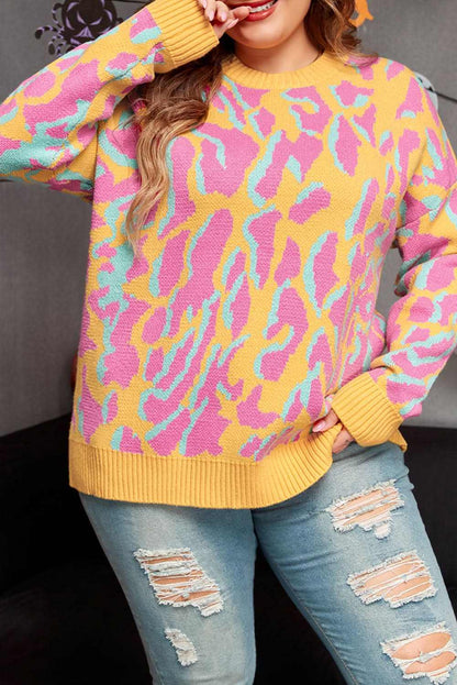 Bright pink plus size sweater - Love Salve 