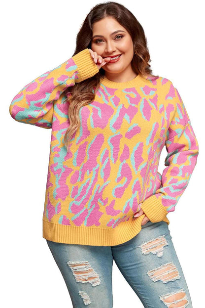 Bright pink plus size sweater - Love Salve 