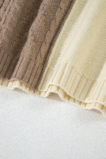 Mist green plus size cable knit sweater - Love Salve 