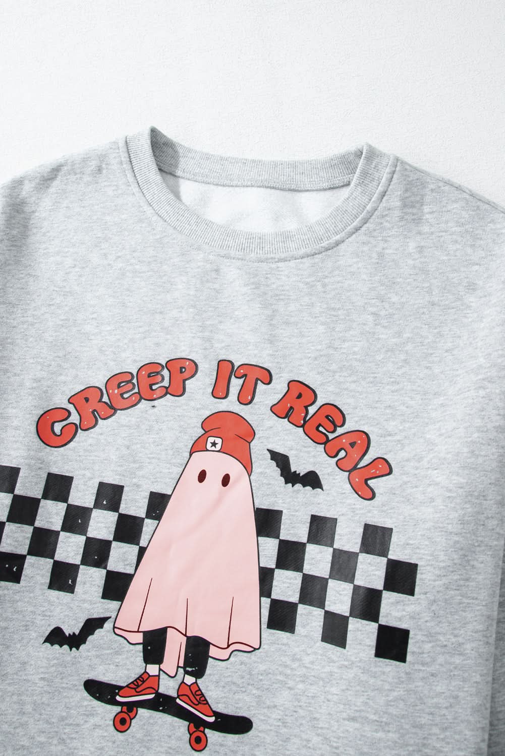 Light grey ghost print sweatshirt - Love Salve 