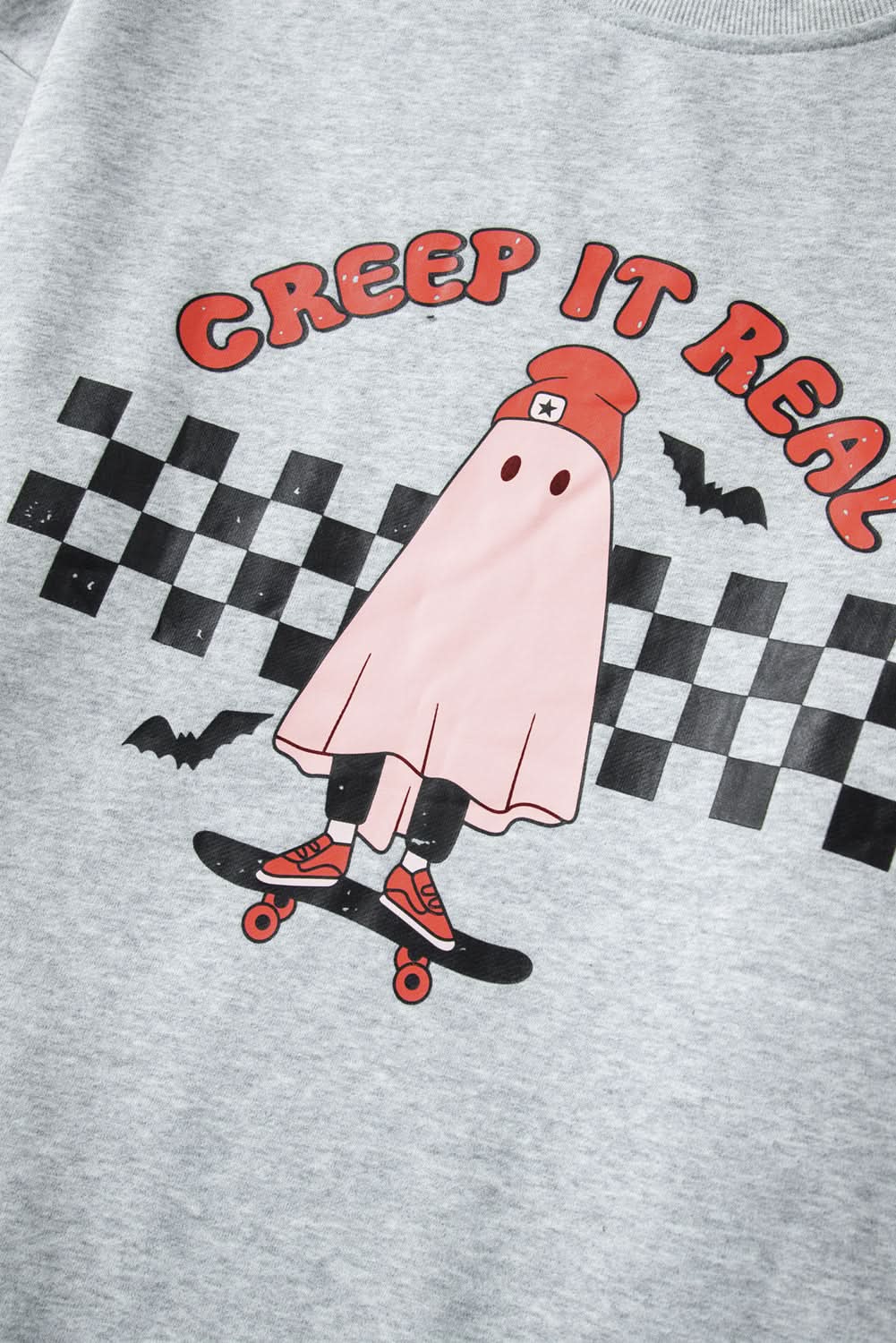Light grey ghost print sweatshirt - Love Salve 