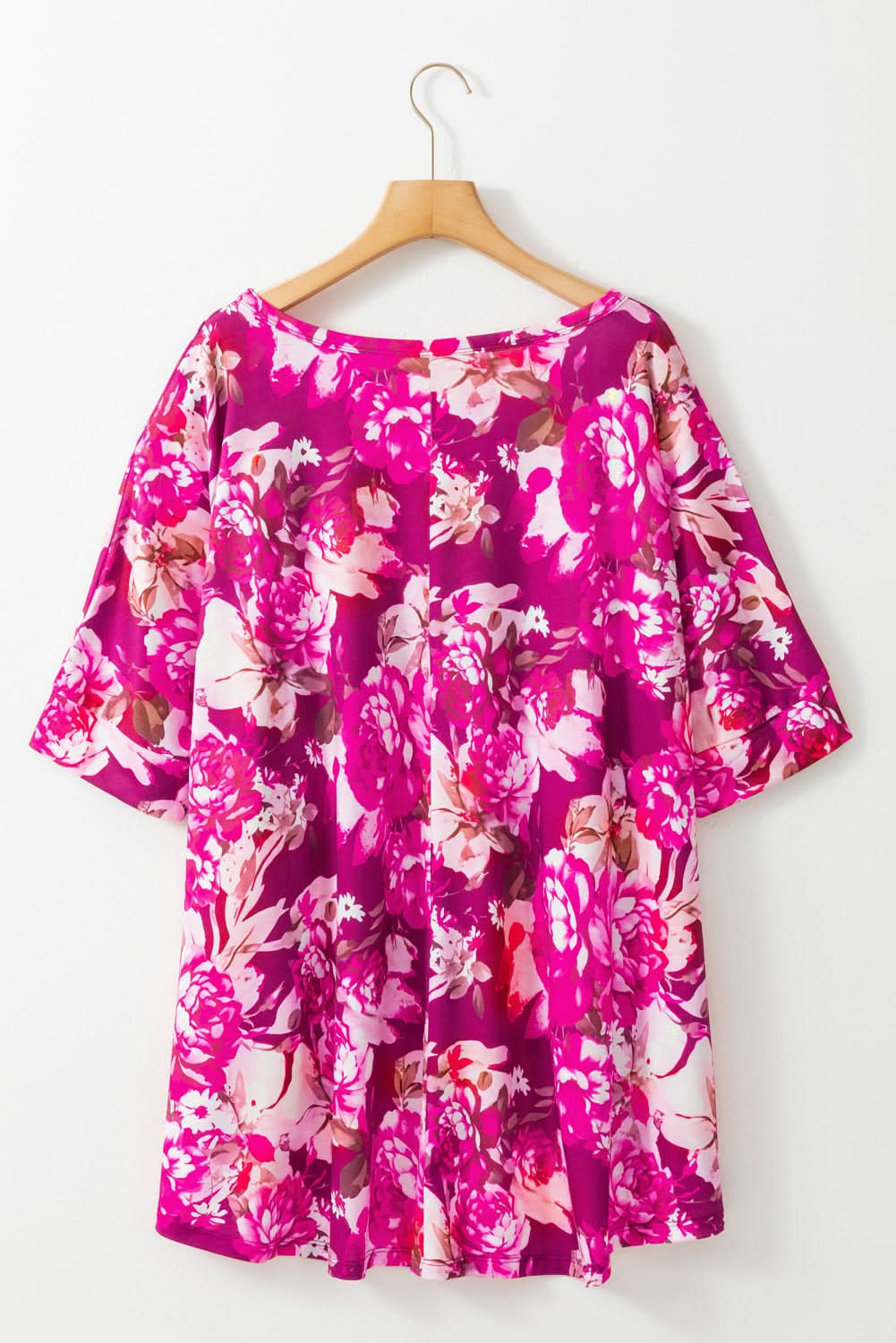 Vibrant red floral plus size blouse - Love Salve 