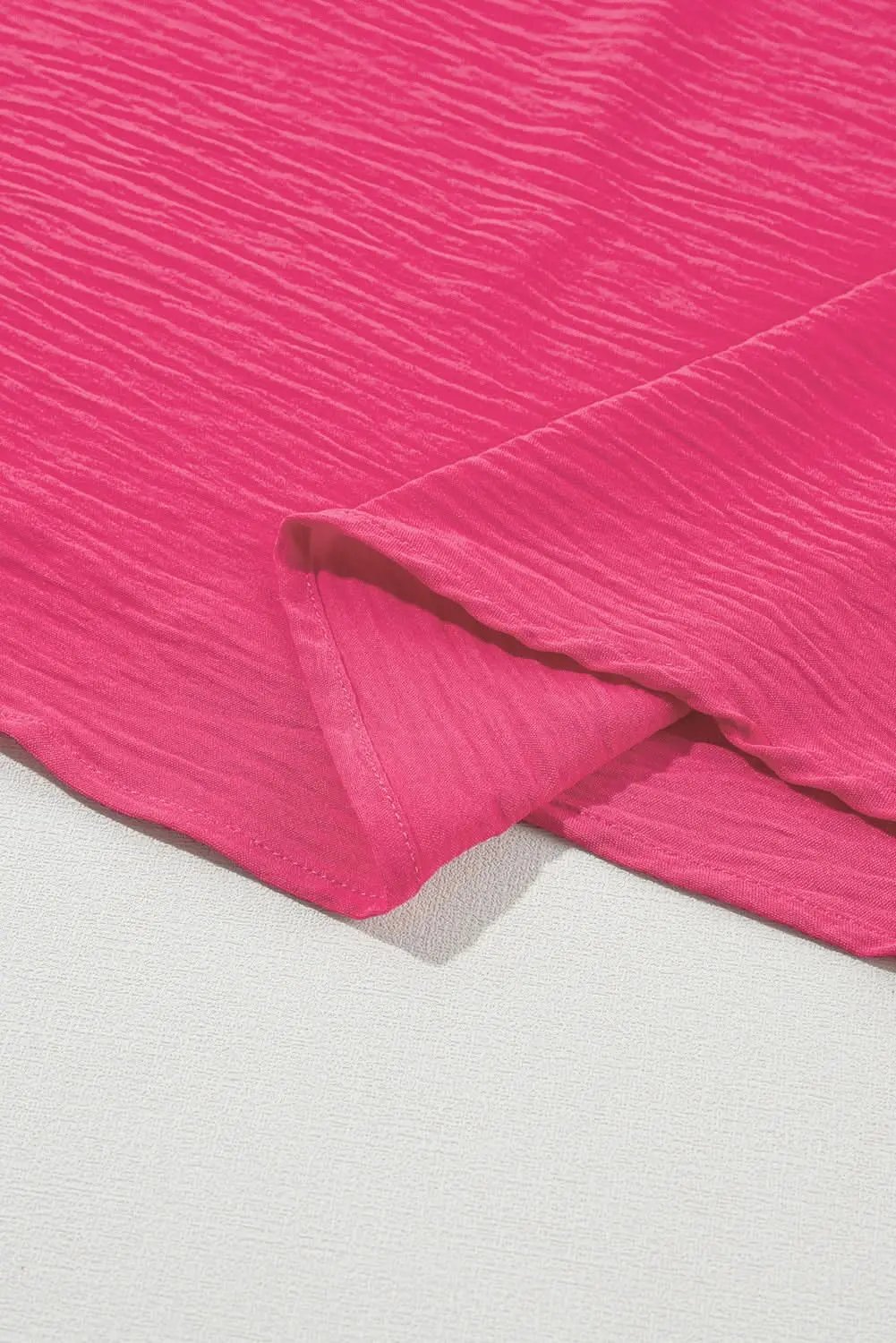 Bright Pink Ruffled Short Sleeve Plus Size Top - Love Salve 