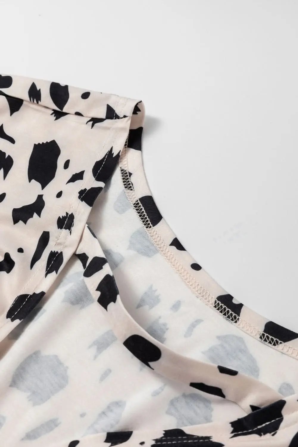 Khaki Leopard Print Twist Open Back Plus Size Top - Love Salve 