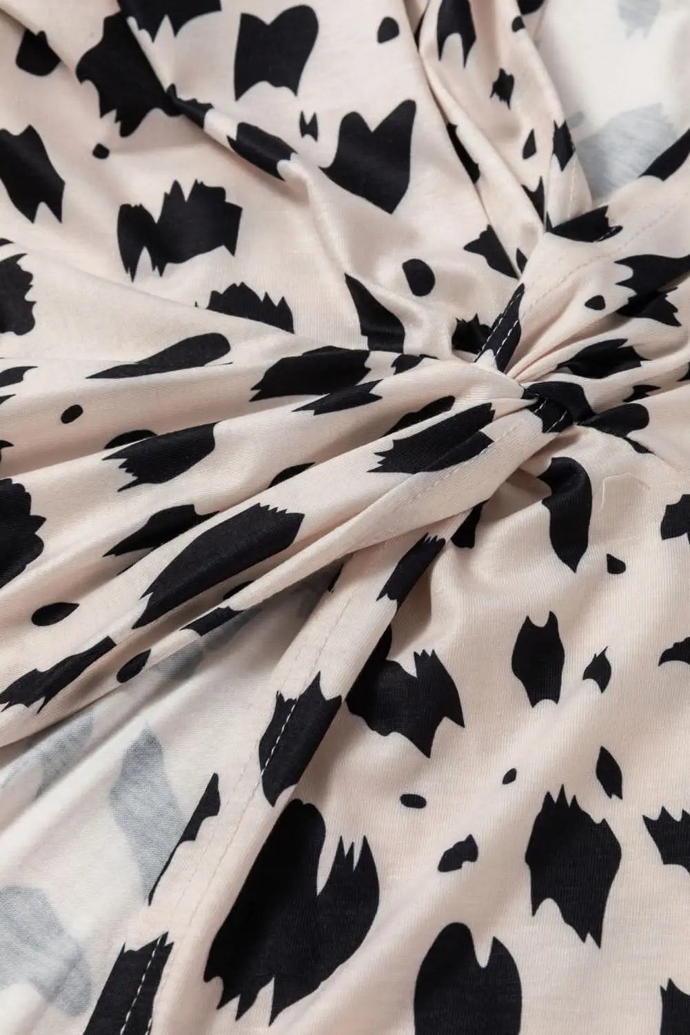 Khaki Leopard Print Twist Open Back Plus Size Top - Love Salve 