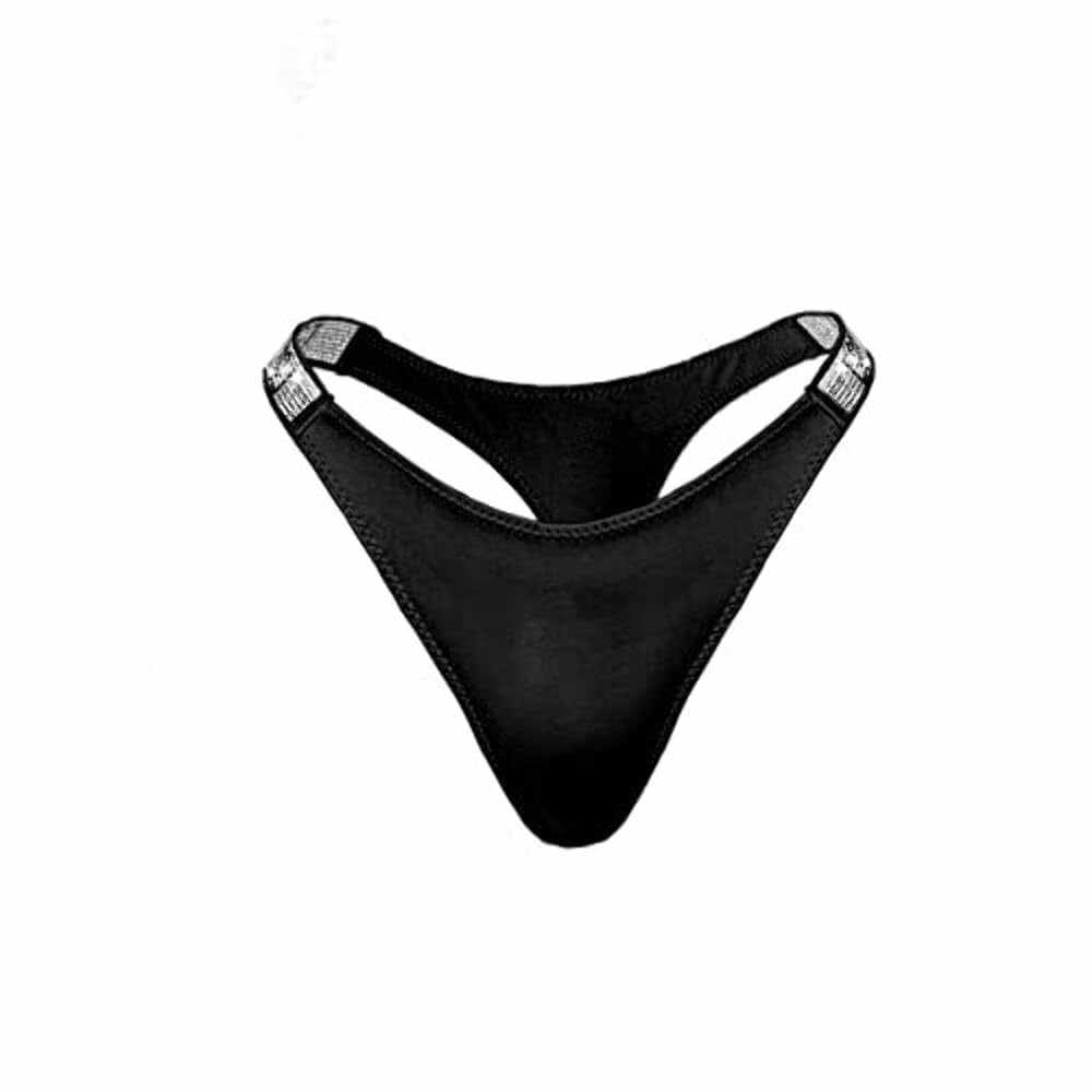 Love Salve Rhinestone Embellished Cotton Thong: Dazzling Brazilian Lingerie for Women - Love Salve 