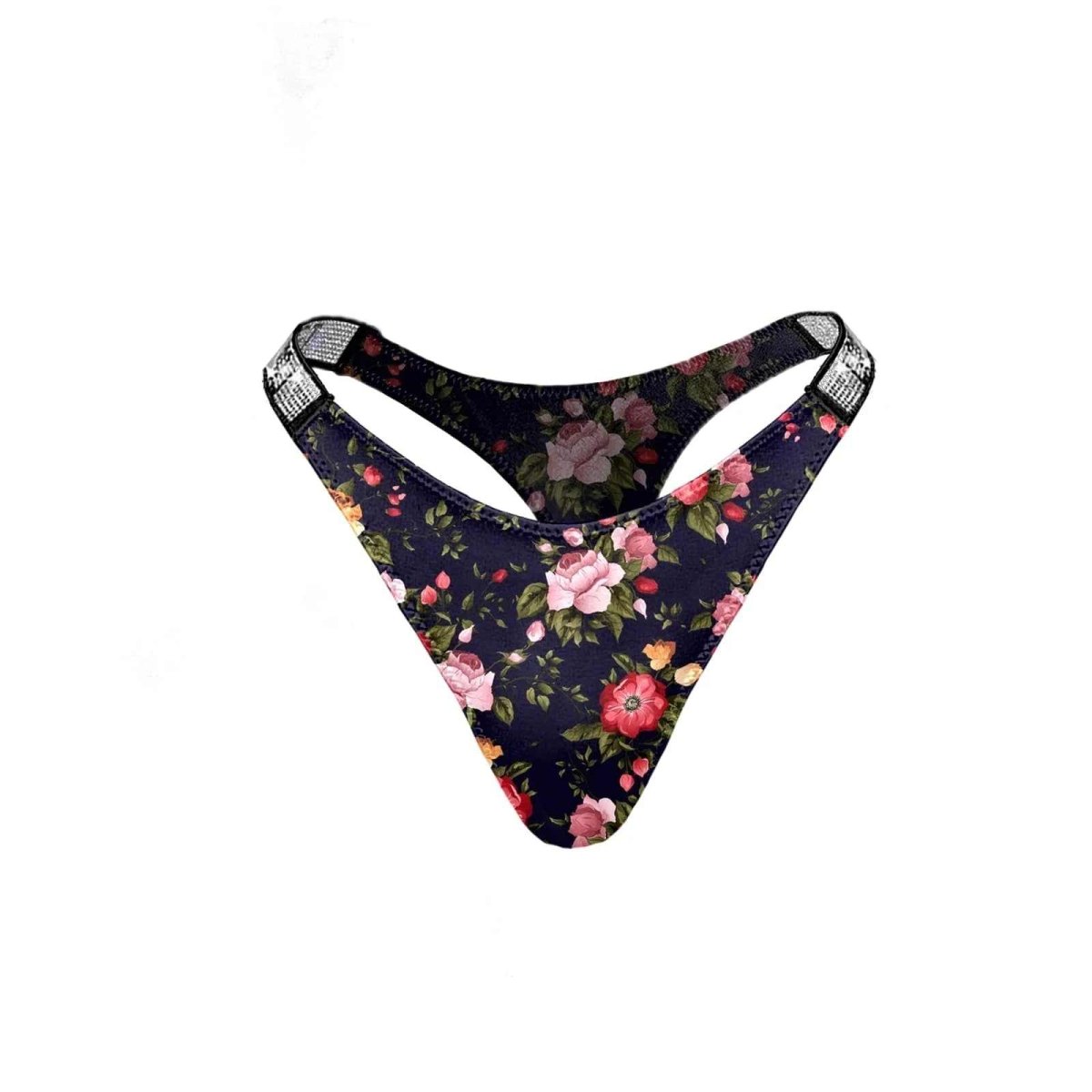 Love Salve Rhinestone Embellished Cotton Thong: Dazzling Brazilian Lingerie for Women - Love Salve 