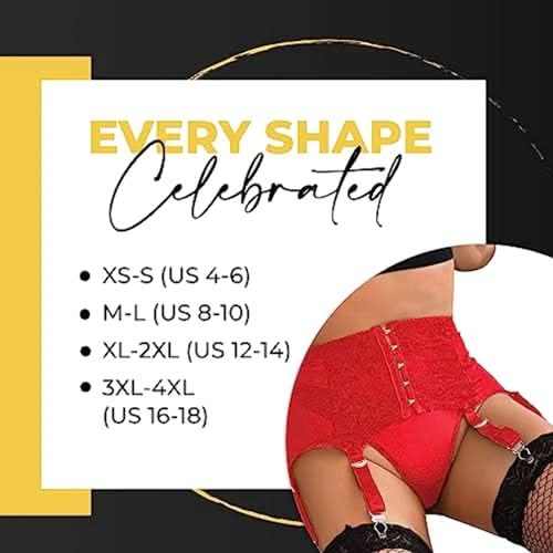 Love Salve Sexy Women Lingerie Garter Belt Set – 2 Piece Lace Stretch Adjustable Waist Suspender and Thong Underwear - Love Salve 