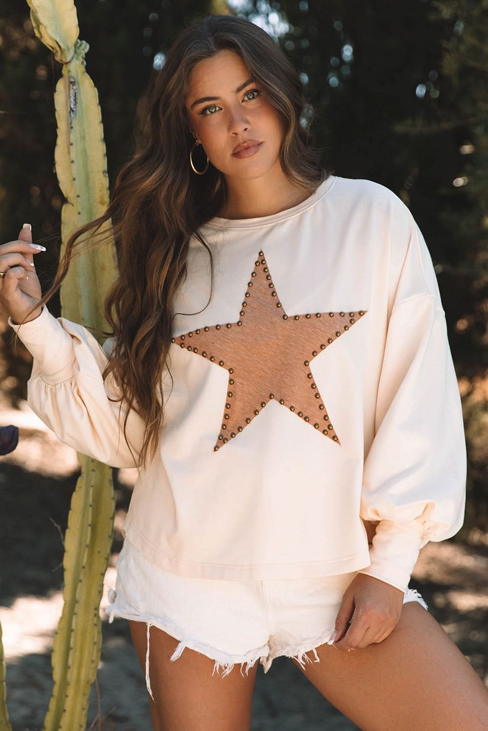 Apricot oversized long sleeve top - Love Salve 
