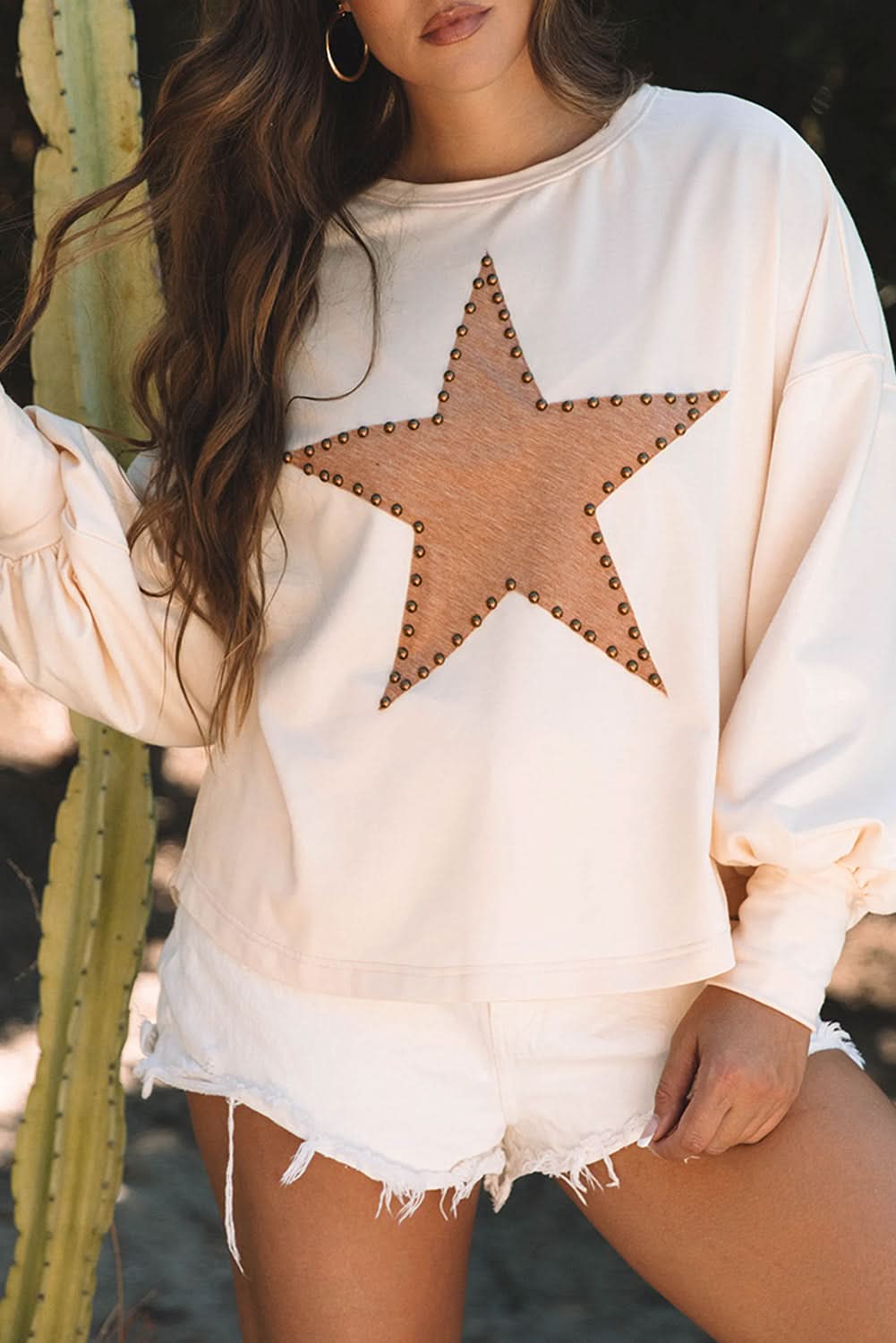 Apricot oversized long sleeve top - Love Salve 