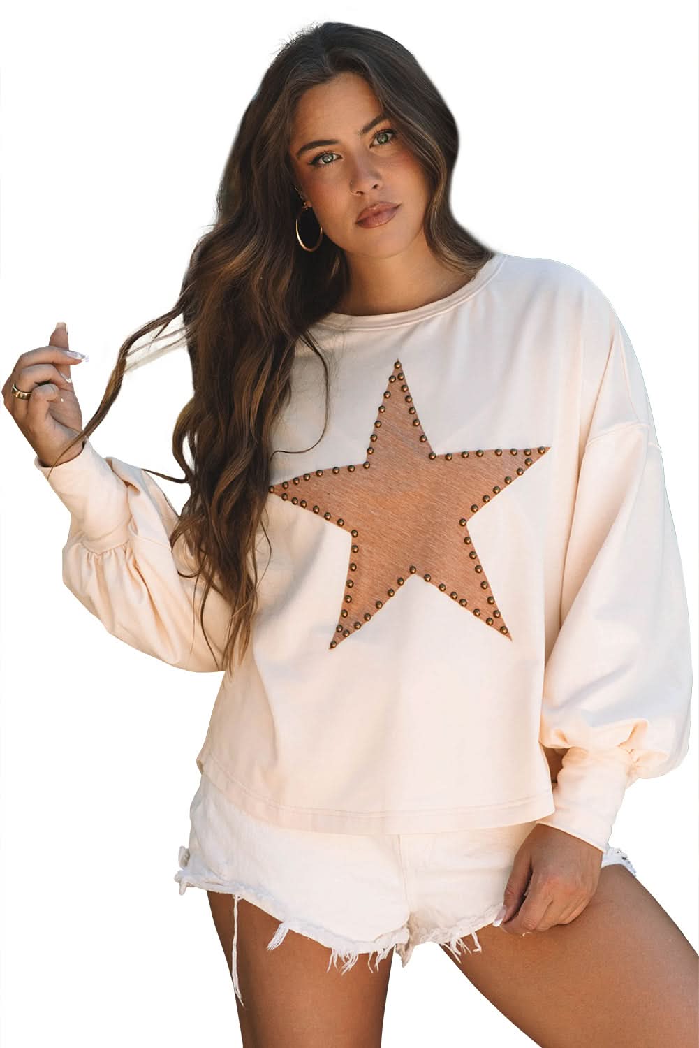 Apricot oversized long sleeve top - Love Salve 
