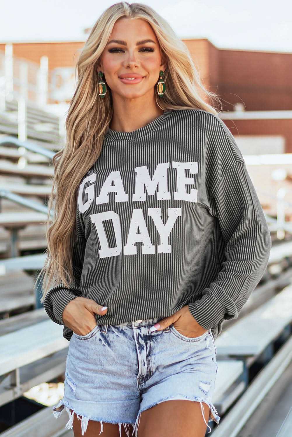 Dark grey graphic long sleeve top - Love Salve 